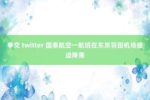 拳交 twitter 国泰航空一航班在东京羽田机场蹙迫降落