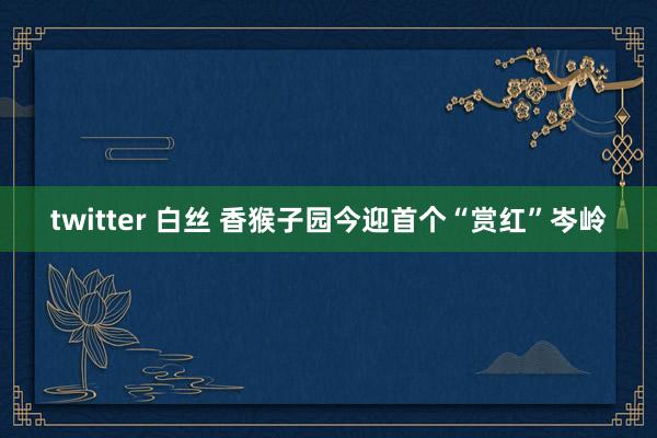 twitter 白丝 香猴子园今迎首个“赏红”岑岭