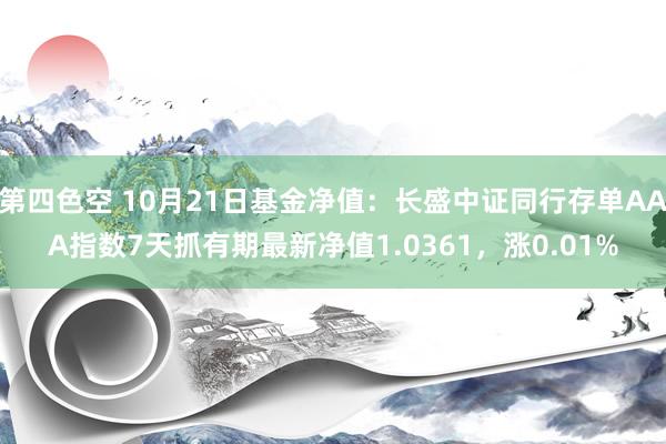 第四色空 10月21日基金净值：长盛中证同行存单AAA指数7天抓有期最新净值1.0361，涨0.01%