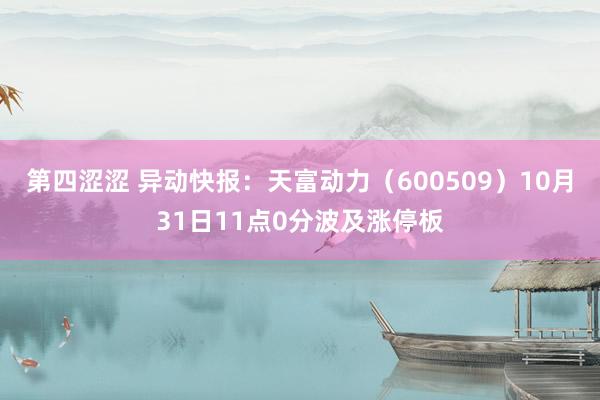 第四涩涩 异动快报：天富动力（600509）10月31日11点0分波及涨停板