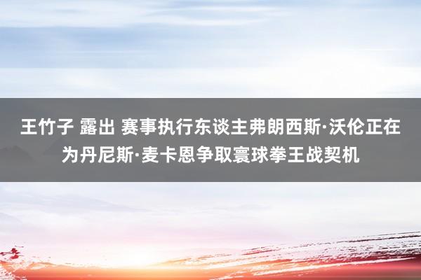 王竹子 露出 赛事执行东谈主弗朗西斯·沃伦正在为丹尼斯·麦卡恩争取寰球拳王战契机