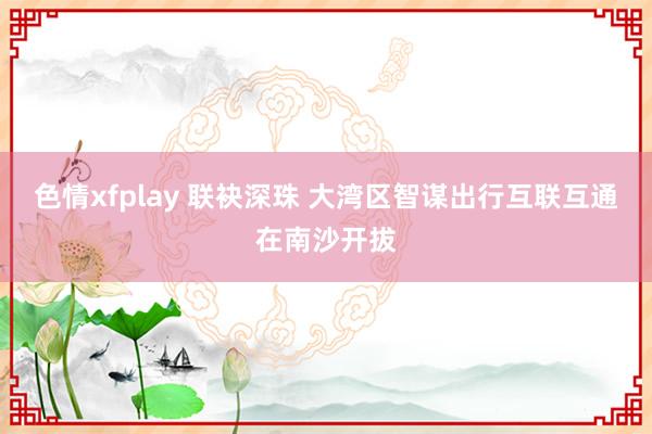 色情xfplay 联袂深珠 大湾区智谋出行互联互通在南沙开拔