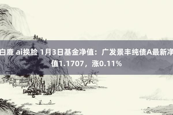 白鹿 ai换脸 1月3日基金净值：广发景丰纯债A最新净值1.1707，涨0.11%