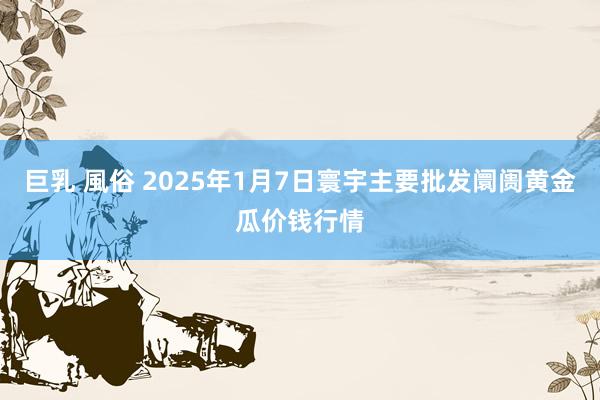 巨乳 風俗 2025年1月7日寰宇主要批发阛阓黄金瓜价钱行情