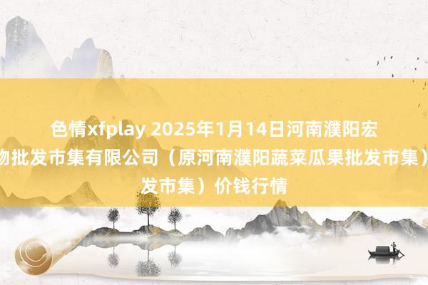 色情xfplay 2025年1月14日河南濮阳宏进农副产物批发市集有限公司（原河南濮阳蔬菜瓜果批发市集）价钱行情