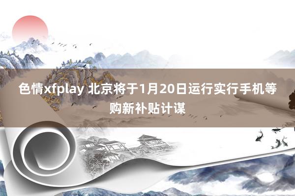 色情xfplay 北京将于1月20日运行实行手机等购新补贴计谋